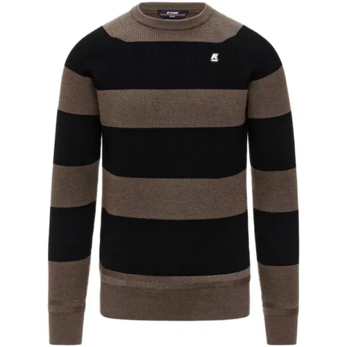 Striped Roundeck Knitwear for Men , male, Sizes: XL, S - K-way - Modalova