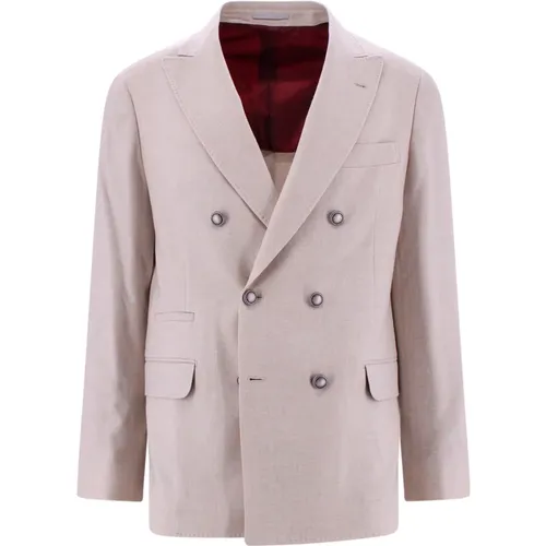 Double-Breasted Blazer Jacket , male, Sizes: M - BRUNELLO CUCINELLI - Modalova