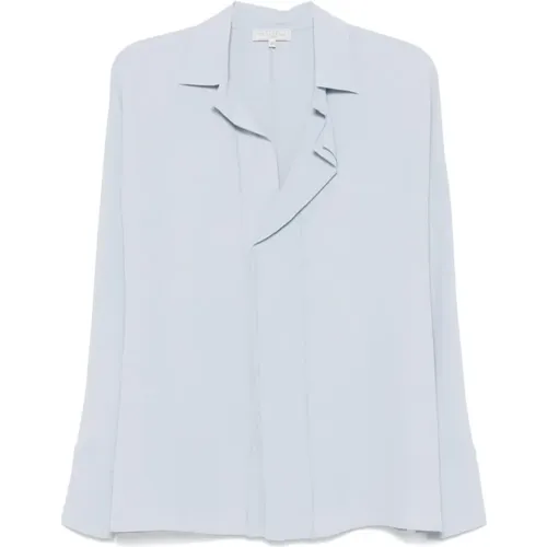 Blaue Crepe-Lagen-Batwing-Bluse , Damen, Größe: S - Antonelli Firenze - Modalova