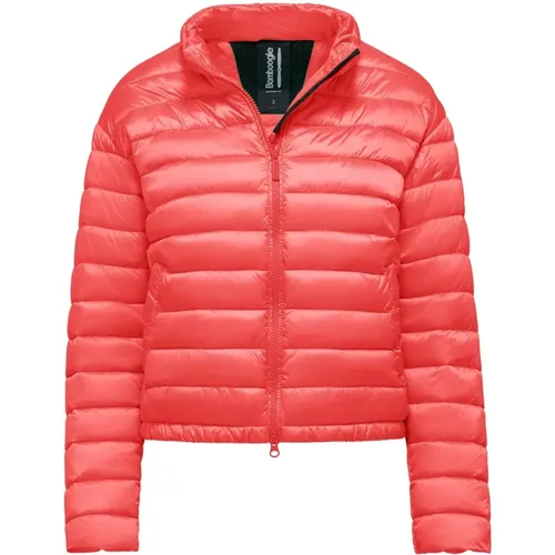 Shiny Nylon Padded Jacket with Stand-up Collar , female, Sizes: XL, 2XL, L, M, S - BomBoogie - Modalova