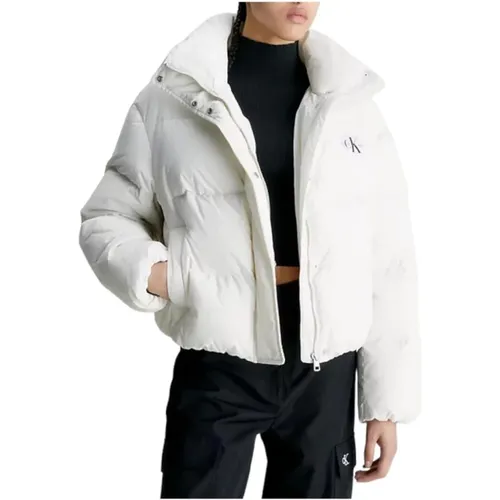 Relaxed Fit Short Puffer Jacket with Down Filling , female, Sizes: XS, L, M, S - Calvin Klein - Modalova