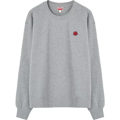 Grauer Pullover mit gesticktem Logo , Herren, Größe: L - Kenzo - Modalova