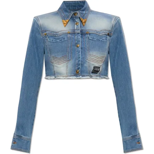 Denim jacket , female, Sizes: S - Versace Jeans Couture - Modalova