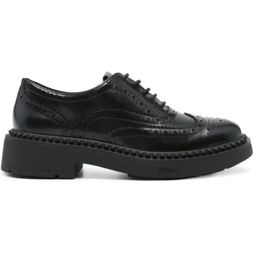 Perforated Flat Shoes Lace-Up , female, Sizes: 3 UK, 6 UK, 4 UK, 5 UK, 7 UK - Ash - Modalova