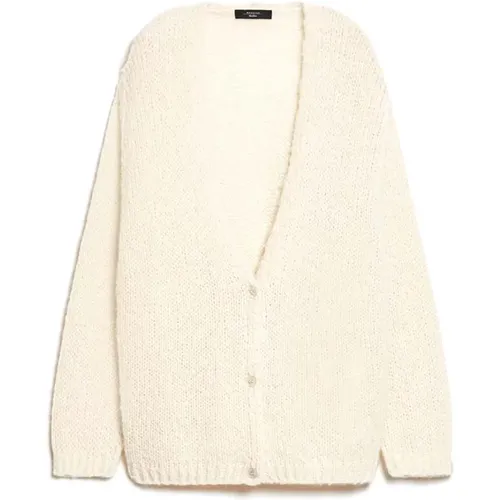 Beiger Oversize Alpaka Cardigan Pullover - Max Mara - Modalova