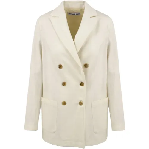 Cream Jacket Model Atja004 , female, Sizes: M, XS - Attic and Barn - Modalova