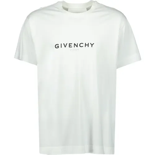 Logo Print Rundhals T-shirt , Herren, Größe: M - Givenchy - Modalova