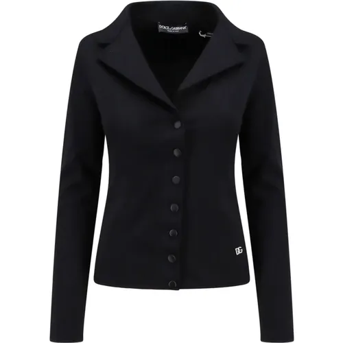 V-Neck Blazer with Bow Detail , female, Sizes: L, S, M - Dolce & Gabbana - Modalova