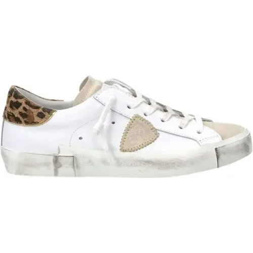 Animal-Print Low Top Sneakers Women , female, Sizes: 3 UK - Philippe Model - Modalova