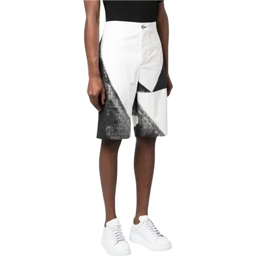 Shorts aus Baumwolle mit Doppel-Diamant-Print , Herren, Größe: S - alexander mcqueen - Modalova