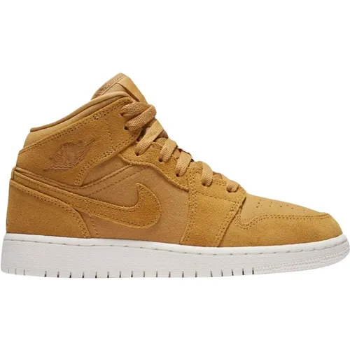 Golden Harvest Air Jordan 1 Mid , Damen, Größe: 38 1/2 EU - Nike - Modalova