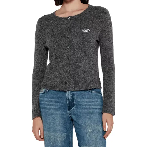 Dunkelgrauer Offener Cardigan Pullover , Damen, Größe: S - Liu Jo - Modalova