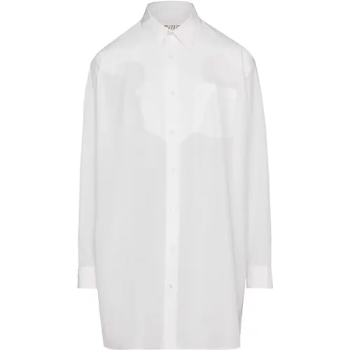 Weiße Kleid mit Décortiqué Details - Maison Margiela - Modalova
