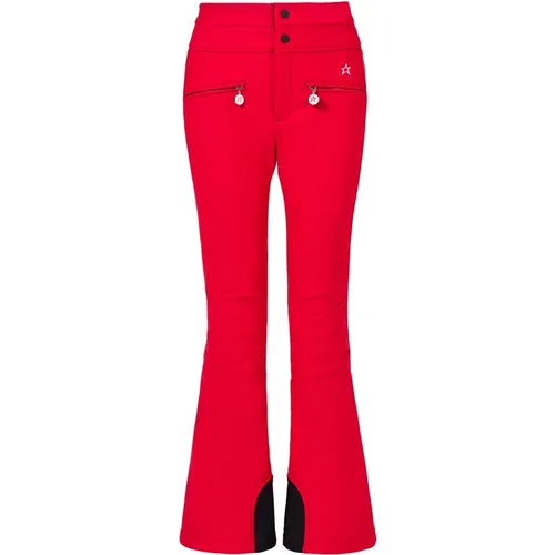 Rote High Waist Flare Hose , Damen, Größe: S - Perfect Moment - Modalova