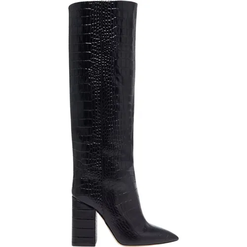 Leather Anja Boots Croc Embossed , female, Sizes: 6 1/2 UK - Paris Texas - Modalova