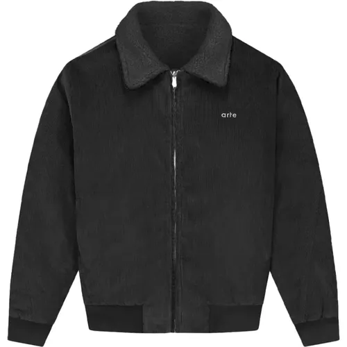 Schwarze Corduroy Sherpa Jacke , Herren, Größe: M - Arte Antwerp - Modalova