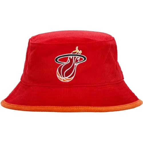 Miami Heat Velvet Bucket Hat , Herren, Größe: S - Mitchell & Ness - Modalova