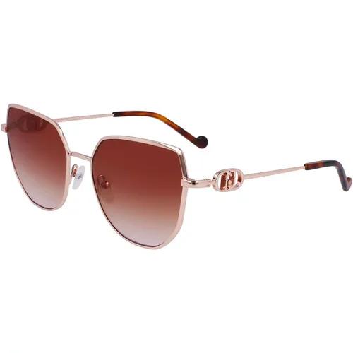 Rose Gold/Light Brown Shaded Sunglasses , female, Sizes: 57 MM - Liu Jo - Modalova