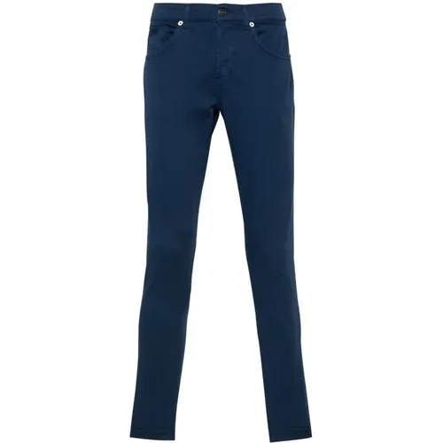 Blaue Stretch-Denim-Jeans , Herren, Größe: W35 - Dondup - Modalova