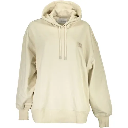 Beiger Baumwoll Damen Hoodie Sweatshirt , Damen, Größe: L - Calvin Klein - Modalova