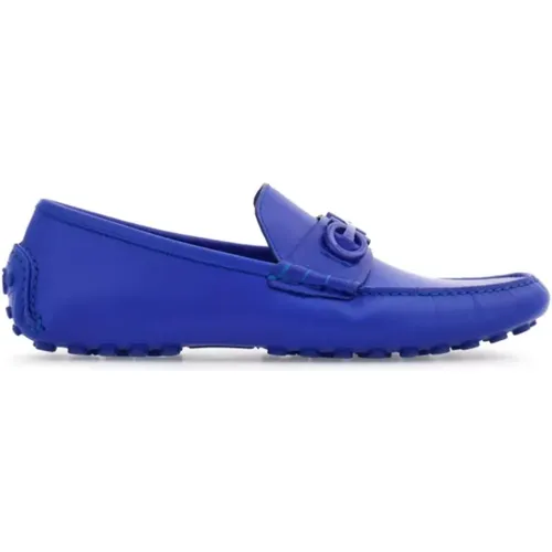 Blaue Logo Loafer Lederschuhe , Herren, Größe: 43 EU - Salvatore Ferragamo - Modalova