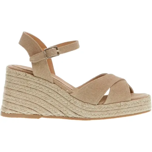 Keil Espadrilles Kreuz Stoff , Damen, Größe: 37 EU - Castañer - Modalova