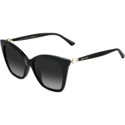 Schwarze Acetat Damen Sonnenbrille - Jimmy Choo - Modalova