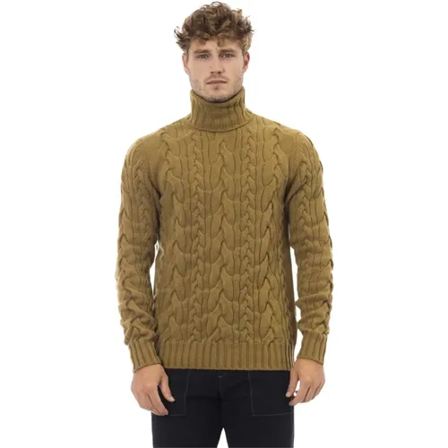 Dolcevita Sweater Long Sleeve Ribbed Collar , male, Sizes: L - Alpha Studio - Modalova