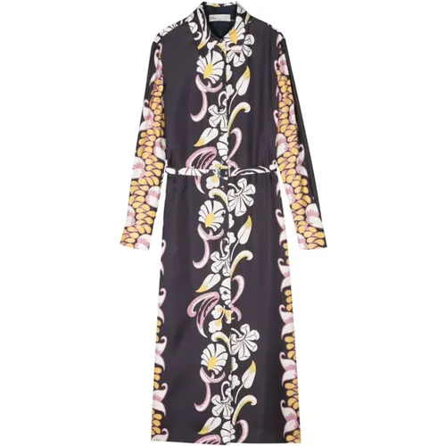 Seiden Satin Tropisches Print Kleid , Damen, Größe: 2XS - TORY BURCH - Modalova