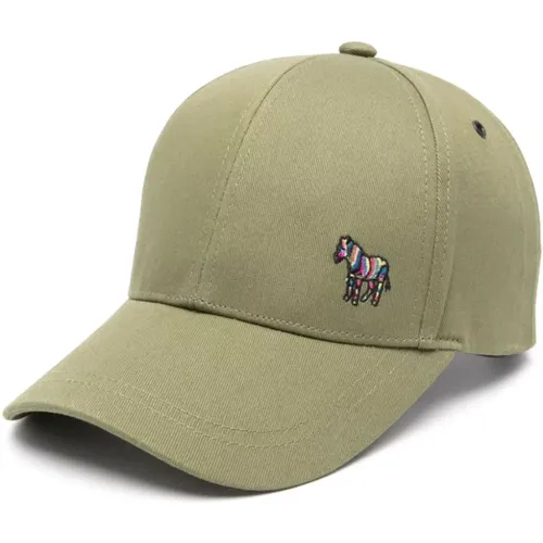 Grüne Baumwolltwill Hüte mit Zebra-Stickerei , Herren, Größe: ONE Size - PS By Paul Smith - Modalova