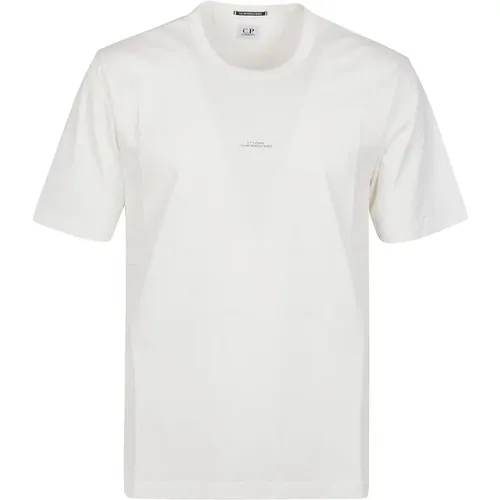 Weißes Logo-Print-Jersey-T-Shirt - C.P. Company - Modalova