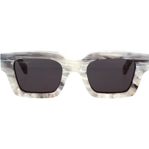 Virgil 10807 Marmor Graue Sonnenbrille , unisex, Größe: 50 MM - Off White - Modalova