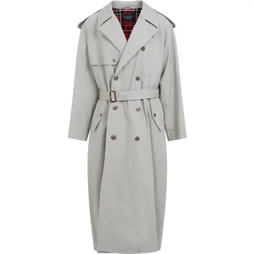 Military Beige Cotton Coat , female, Sizes: XS - Balenciaga - Modalova