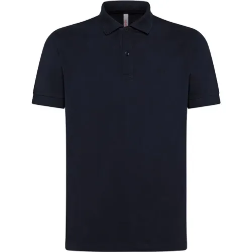Classic Men`s Polo Shirt - Cold Dye Details , male, Sizes: XL, S, L - Sun68 - Modalova