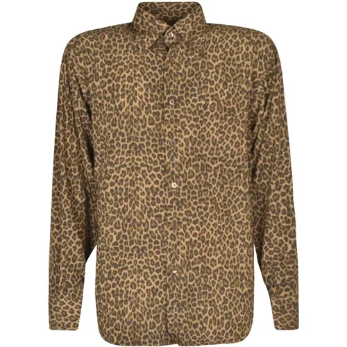 Leopard Print Shirt Aw22 , male, Sizes: L - Tom Ford - Modalova