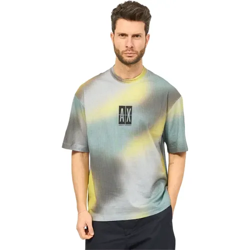 Herren Holographisches Print T-shirt , Herren, Größe: S - Armani Exchange - Modalova