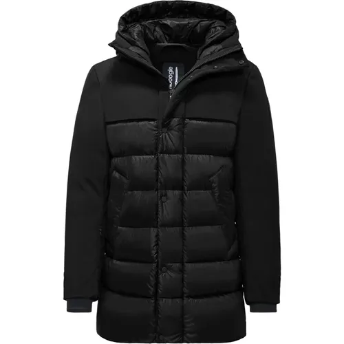 Double Hood Bimaterial Parka with Down Padding , male, Sizes: L - BomBoogie - Modalova