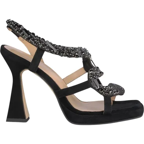 Snake Strap Heeled Sandals , female, Sizes: 6 UK, 5 UK, 4 UK - Alma en Pena - Modalova
