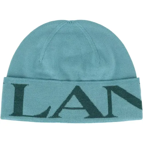 Grüne Gerippte Wolle Logo Mütze , Damen, Größe: ONE Size - Lanvin - Modalova