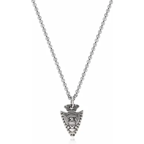 Men's Sterling Silver Arrowhead Necklace , Herren, Größe: ONE Size - Nialaya - Modalova