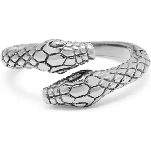 Men's Stainless Steel Vintage Snake Ring , Herren, Größe: 64 MM - Nialaya - Modalova