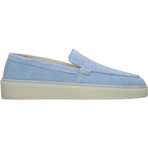 Damenblaue Loafer aus echtem italienischem Velours Er00114889 - Estro - Modalova