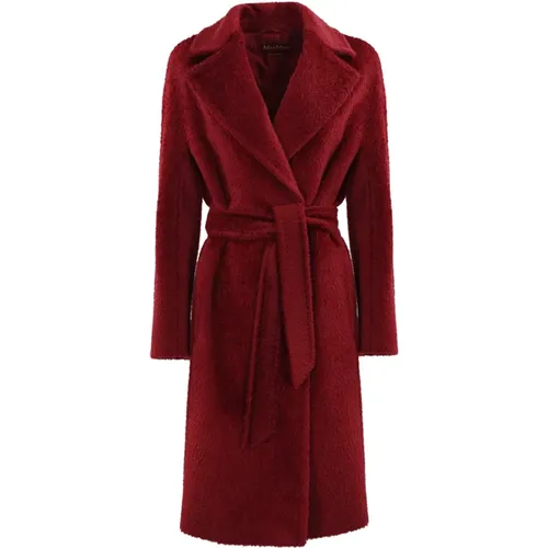 Belted Alpaca Wool Coat , female, Sizes: 2XS, S - Max Mara Studio - Modalova