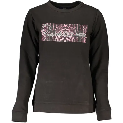 Schwarzer Baumwoll-Sweatshirt mit Print-Logo - Cavalli Class - Modalova