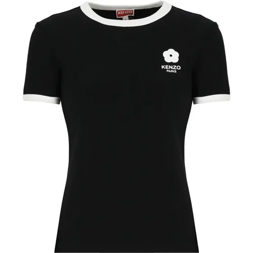 Flower Logo T-shirt , female, Sizes: L, S - Kenzo - Modalova