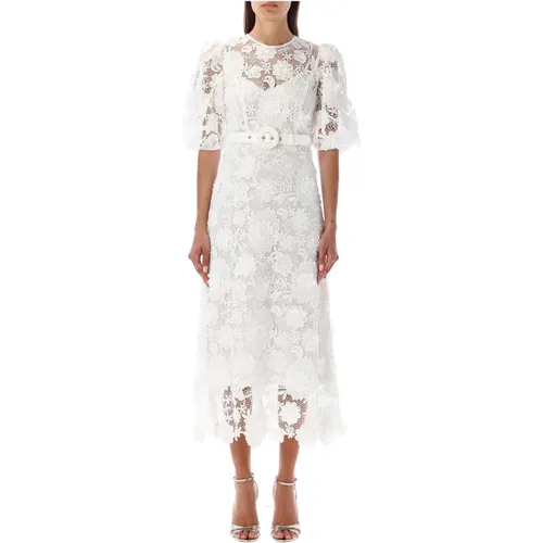 Ivory Lace Flower Wedding Dress , female, Sizes: XS - Zimmermann - Modalova