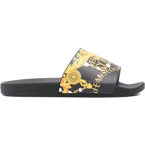 Schwarze Sandalen für Frauen , Damen, Größe: 35 EU - Versace Jeans Couture - Modalova