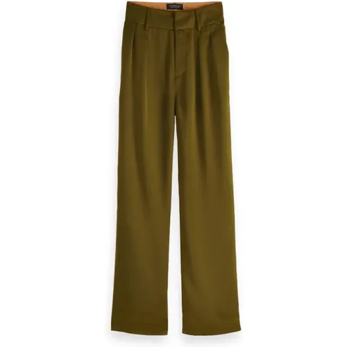 High-Waisted Straight Leg Pants , female, Sizes: M - Scotch & Soda - Modalova