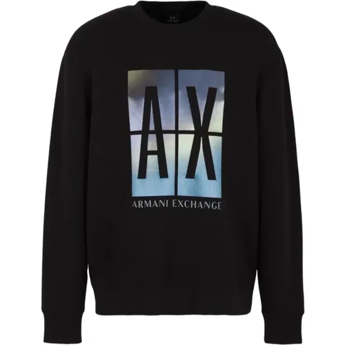 Schwarzer Herrenpullover , Herren, Größe: M - Armani Exchange - Modalova