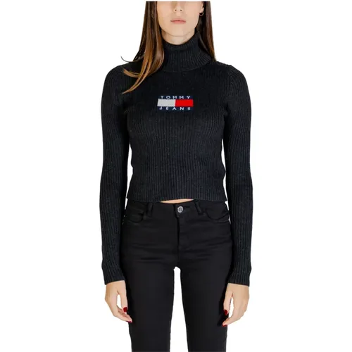 Melange Rollkragenpullover , Damen, Größe: L - Tommy Jeans - Modalova